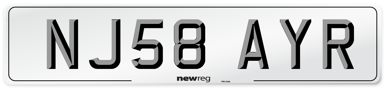 NJ58 AYR Number Plate from New Reg